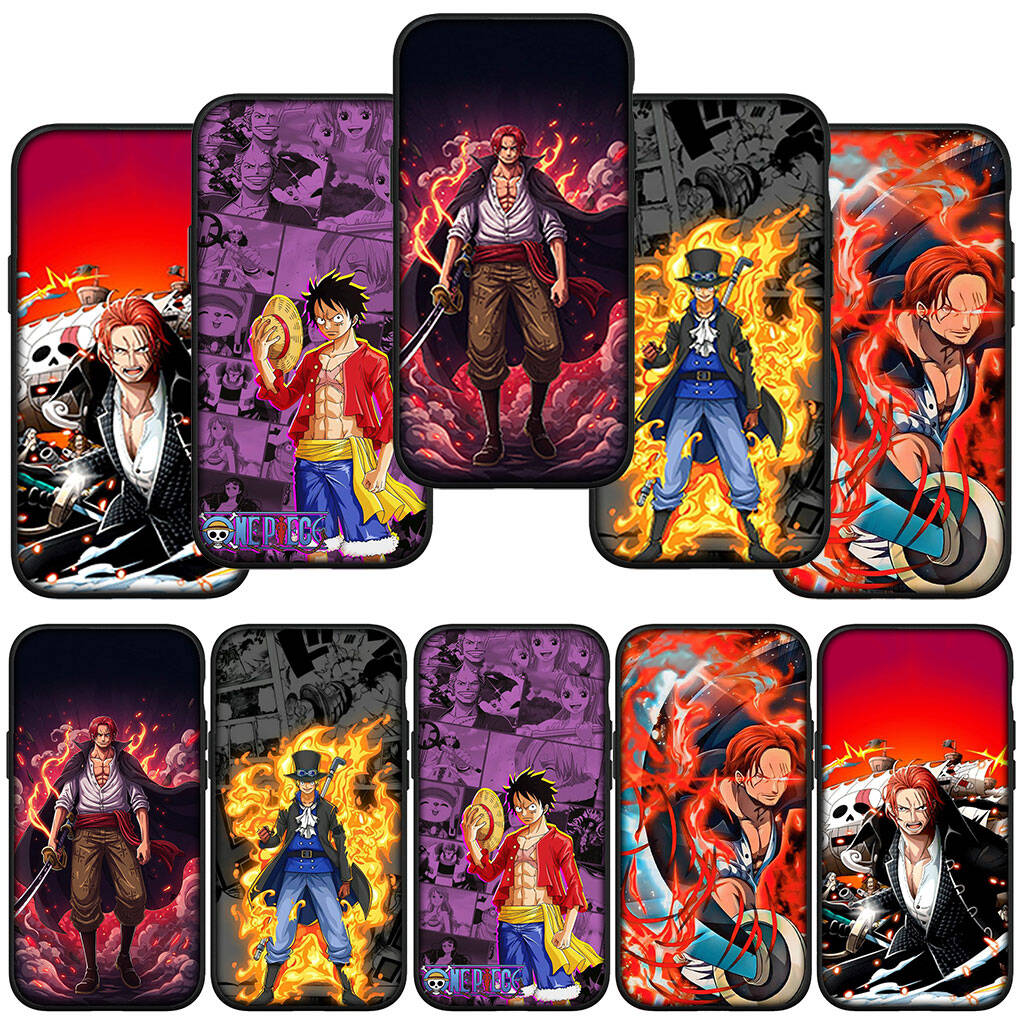 Case for iPhone 17 15 16 Plus Redmi Note 14 12 11 13 Pro Max Huawei P30 P20 Lite OPPO A60 A40 A80 A38 A54 Shanks Funda One Pieces Luffy Red Hair Cover