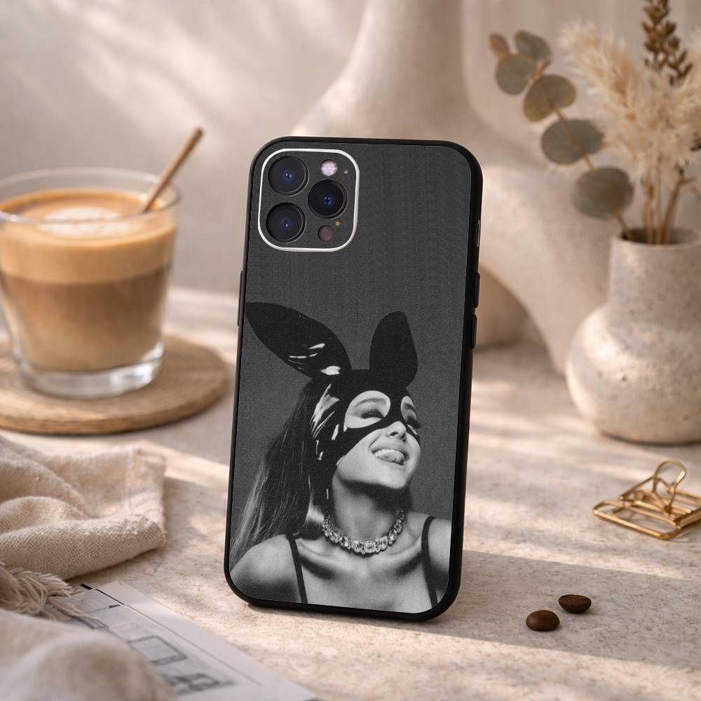 A- Ariana G-Grande Чехол для телефона для iPhone17,16,15,14,13,12Plus,Pro Max,XS,5G Мягкий силикон Черный чехол