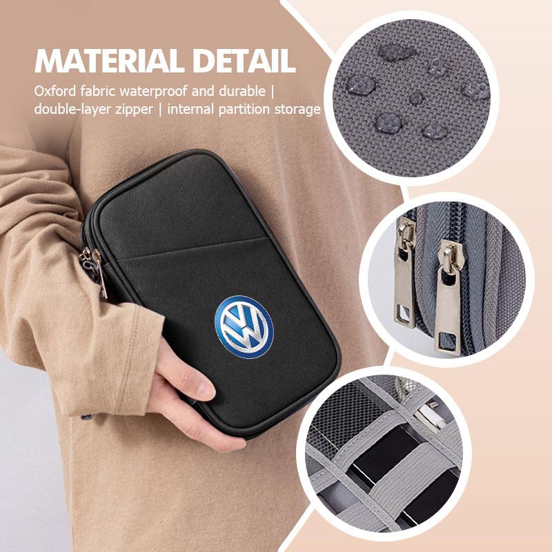 VFHJQ1 Electronic Organizer Shockproof USB Cable Charger U Disk Case For Volkswagen VW Scirocco Jetta Beetle Golf 4 5 6 Passat Polo B5
