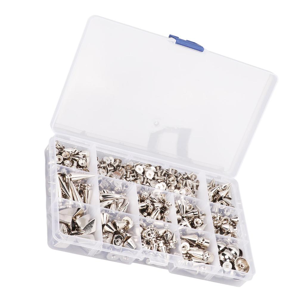 270Pcs 12 Styles Punk Rivet Kit Fine Workmanship Smoothly Durable Zinc Alloy Material Leather