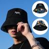 Men Women Summer Basin Cap Hip Hop Hat Double-sided Bucket Hat Graffiti Fishing Fisherman Hat Pattern Packable Sun Protection