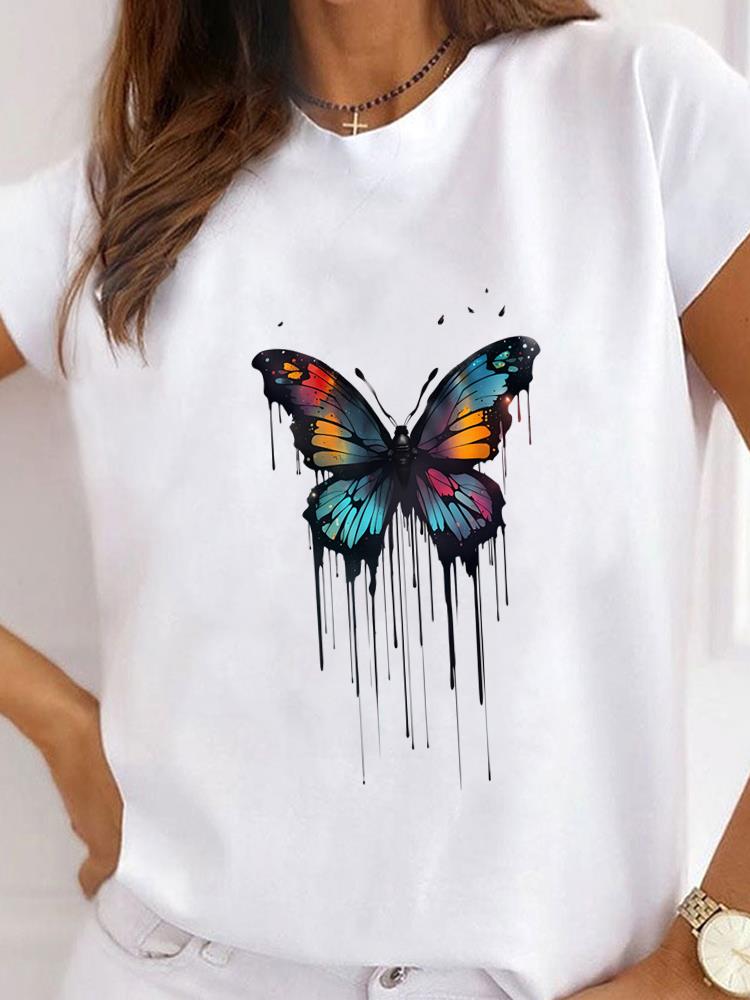 (Азиатский размер) звездный тренд милый симпатичный Женская Повседневная Футболка Футболка Топ Мода С принтом Леди Женский Графический Футболки с коротким рукавом Одежда