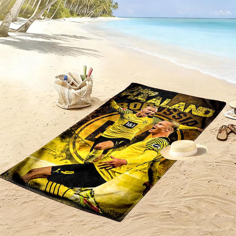 Erling Haaland Power Beach Towel, Large Soft Quick Dry Towel for Beach Camping Swimming