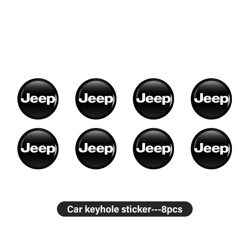For Jeep Car Door Lock Keyhole Protective Cover Anti-blocking Stickers Cherokee Wrangler JK Gladiator Compass Renegade Patriot AKP1
