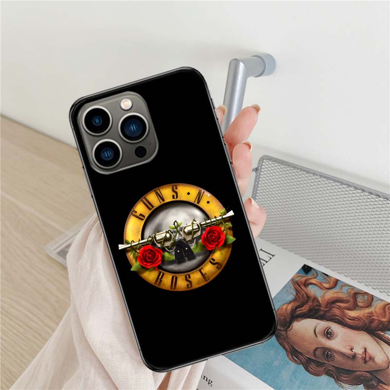 Чехол для телефона Guns N Roses для Apple Iphone 16 15+ 17 Pro Max 14 Plus 16E Air 13 12 Mini Прозрачный Силиконовый Милый Чехол Мягкий