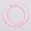 Rose Quartzs Bracelet Pink Crystal Natural Stone Beads Bracelets Madagascar Round Bead Stretch Healing Lovers Women Jewelry Gift