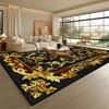 Современный Черный Роскошный Ковер Гостиная Золотая Кайма Противоскользящий Коврик для Кофейных Столиков Мягкий Складной Офисный Декор для Зоны Отдыха Ковер Легко Чистить