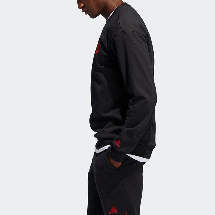 adidas Флисовый свитшот Rose Crew Сохраняет тепло Повседневный Спортивный Пуловер Круглый вырез Черный Мужской FP8368