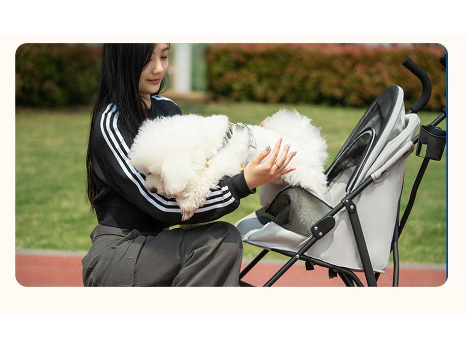 Легкая складная коляска для домашних животных для маленьких собак и кошек, с зонтом и функцией для прогулок на улице