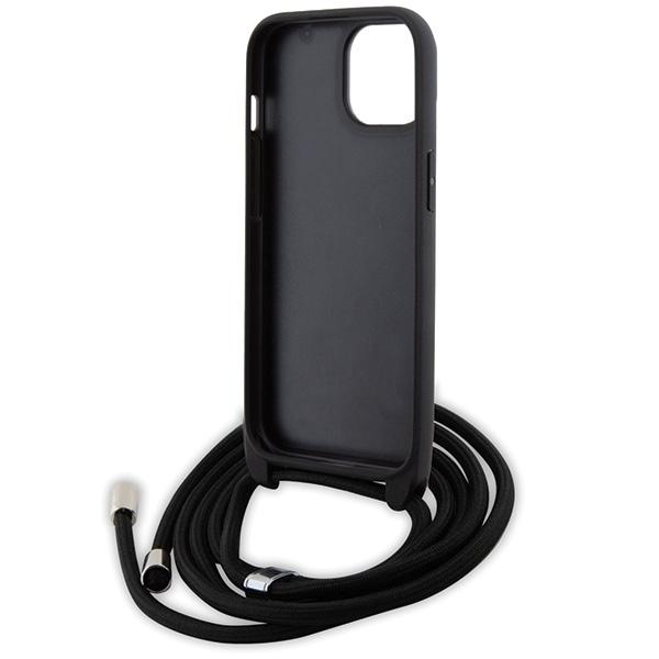 Karl Lagerfeld KLHCP15SSAKCPSK iPhone 15 / 14 / 13 6.1" hardcase black/black Crossbody Saffiano Metal Pin Karl & Choupette