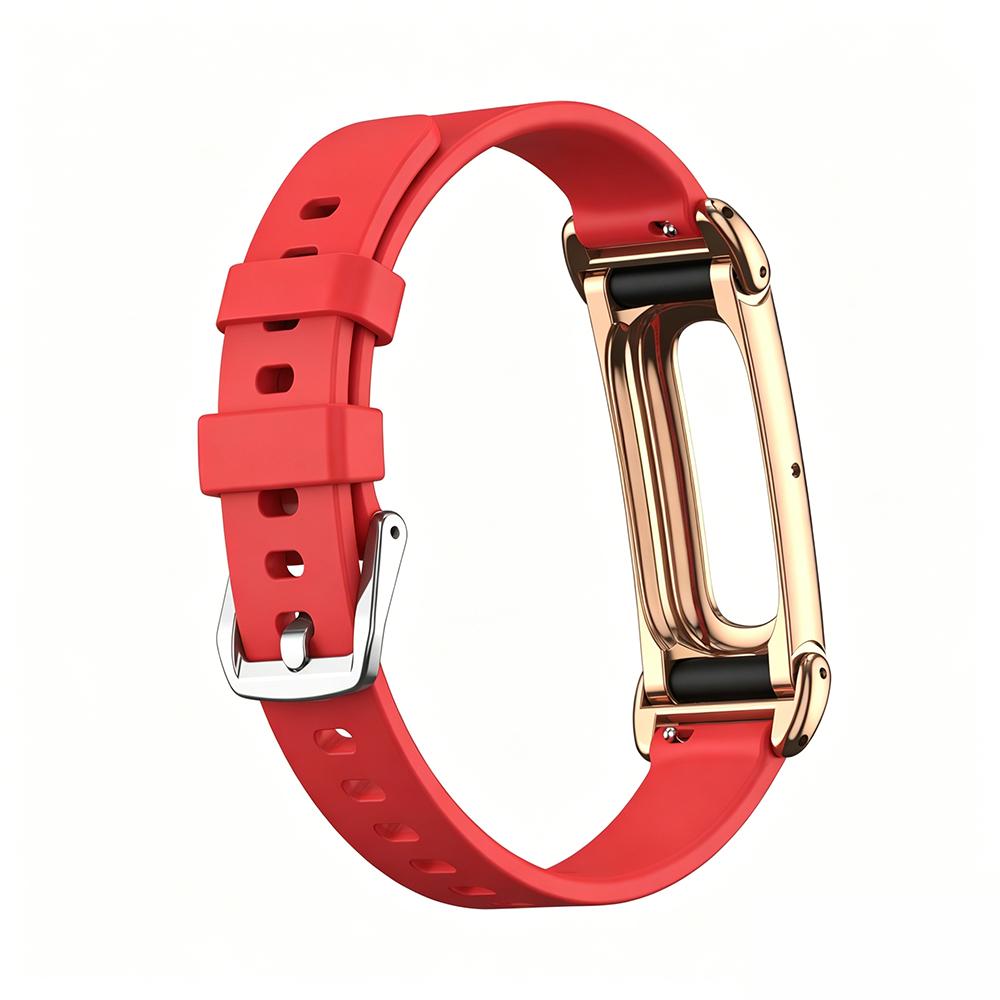 Advanced Metal Frame Protective Case With Soft Silicone Strap For Google Fitbit Air Adjustable Replacement Sport Wrist Band