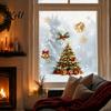 Christmas Window Clings Cling, Santa/Snowman/House/ Tree Patterns Print, Waterproof Gingerbread House Stickers PVC Decorative Static Sticker for