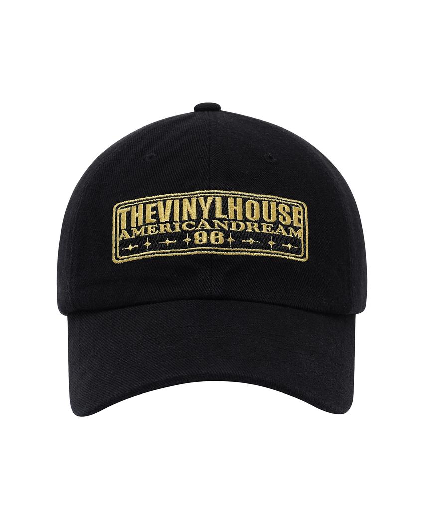 THEVINYLHOUSE Черная квадратная кепка-бейсболка с нашивкой