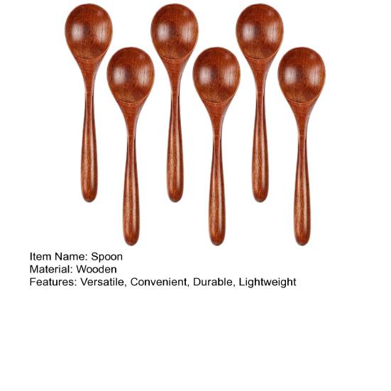 6 шт. деревянная ложка с удобной ручкой, ложки для медового супа, легкая кухонная ложка для домашнего обеденного стола