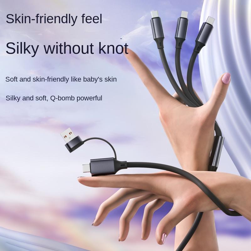 Четыре в одном быстрозарядный кабель для передачи данных, подходящий для телефонов iPhone, сверхбыстрая зарядка Huawei 5A, зарядный кабель Xiaomi Type-Coppo