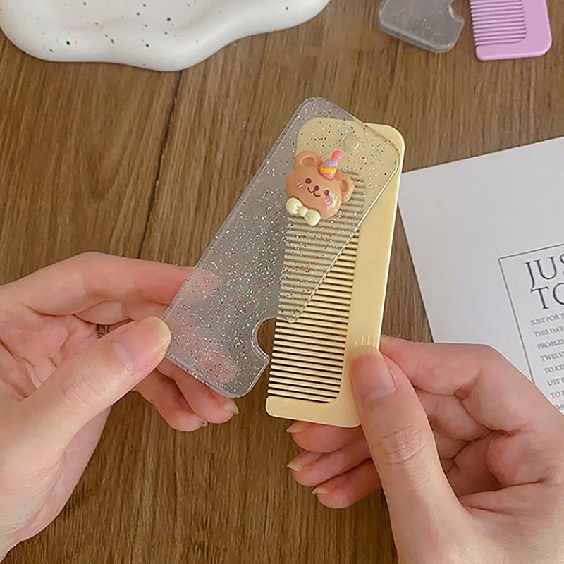Мультяшная расческа для волос, складная массажная расческа для волос, антистатический парикмахерский инструмент для укладки волос, женский портативный дорожный женский подарок