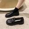 Soft Leather Small Leather Shoes Women's 2025 Summer British Style New Black Soft-soled Work Flat Spring and Autumn Comfortable Loafers