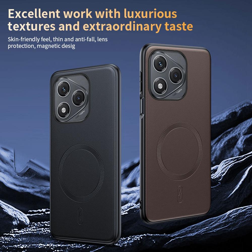 Для Honor 400 Lite 5G Чехол Совместимый с MagSafe Кожаное покрытие ТПУ+ПК Чехол для телефона