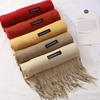 Fashion Solid Color Women Thin Tassel Long Scarf  Hijabs Lady Shawls Cashmere Like Pashmina Hijabs Scarves Wraps