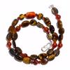 Natural Tiger Eye Carnelian Gemstone Mix Shape Smooth Beads Necklace 17" UB-4647 UB-4647