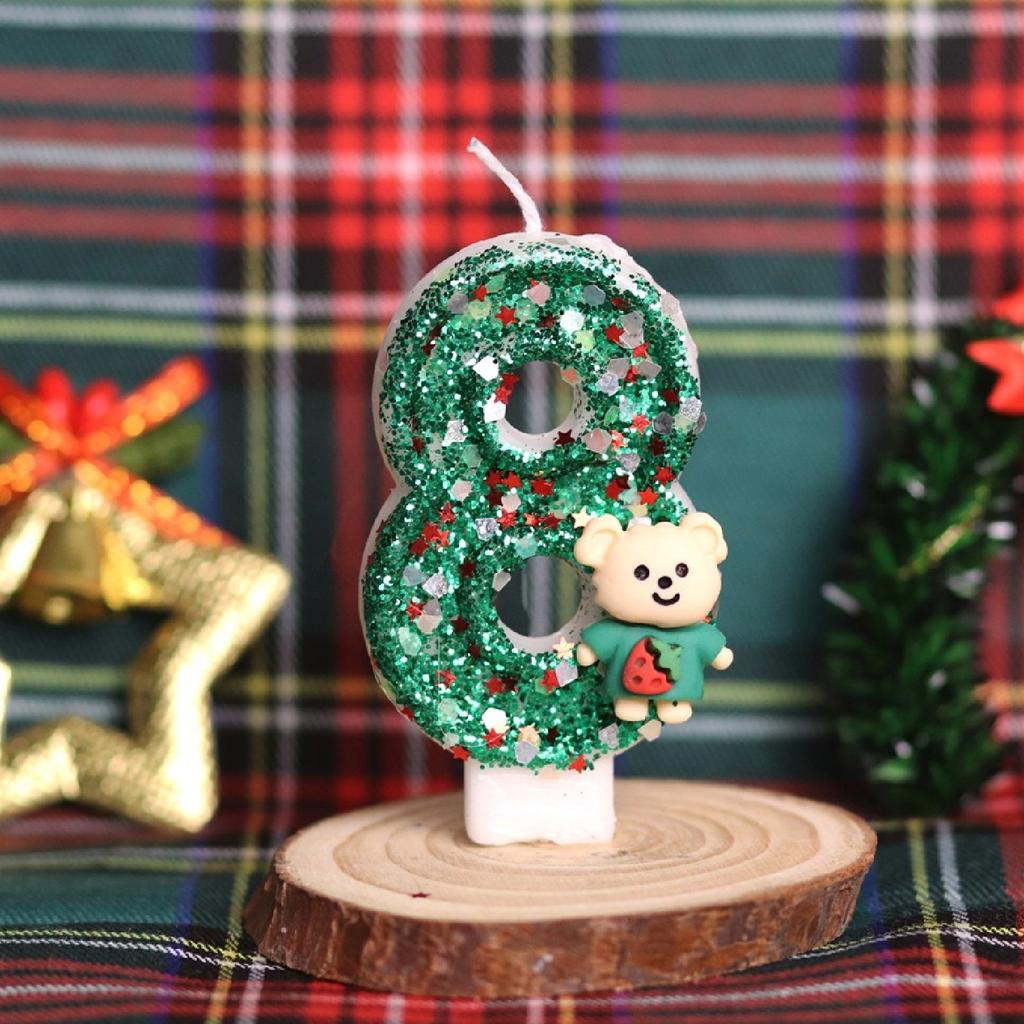 Рождественский номер День рождения Свеча Вечеринка Торт Украшение Подарок на день рождения Санта-Клаус