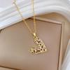 Synthetic Zircon Heart Pendant Necklace for Women 2025 New Fashion Jewelry