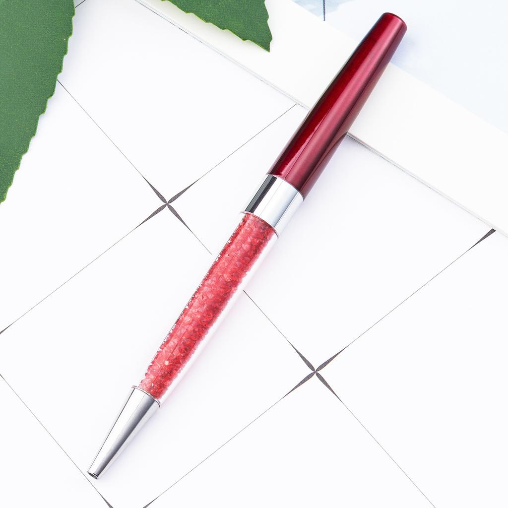 1 шт. креативная кристальная шариковая ручка канцелярские принадлежности для офиса и школы вращающийся металлический роскошный бренд высококачественный ролик розовое золото