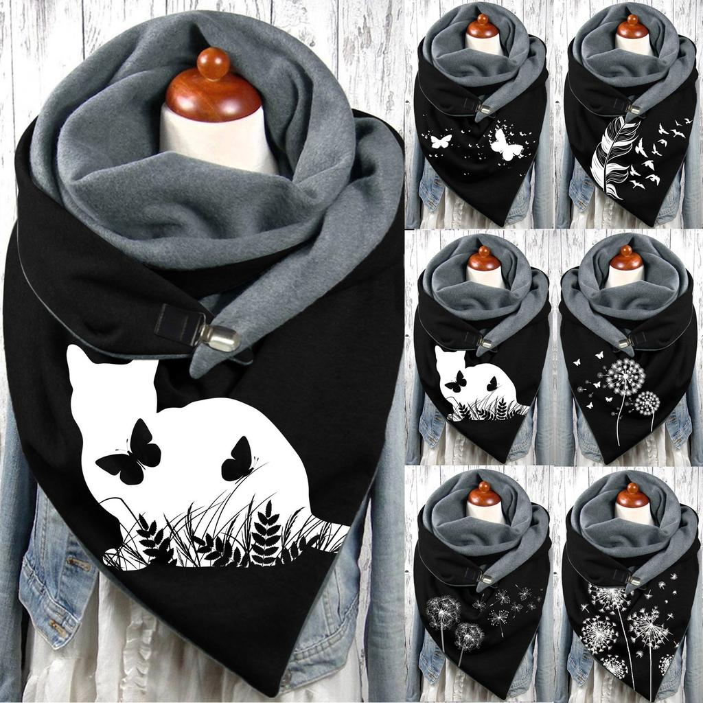 Шарф унисекс Шарфы на пуговицах с принтом Мягкий теплый шарф для лобового стекла