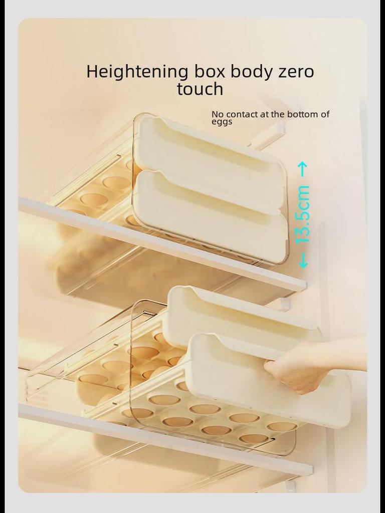 Двухслойный прозрачный контейнер для хранения яиц с 32 отделениями для холодильника или использования на столешнице
