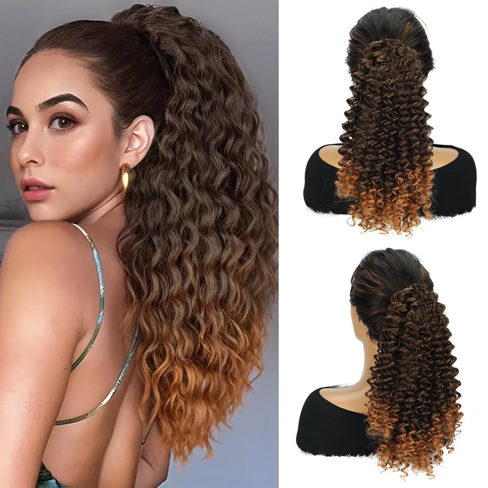 MISSQUEEN Синтетический зажим в свободном шнурке для наращивания хвоста парика легко носить длинный кудрявый хвост для женщин косплей вечеринка одежда