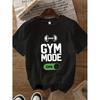 Gym Mode Turn On Dumbbell Round Neck Womens T-shirt Short Sleeve Fashion Print Short Sleeve Shirt Women Clothing