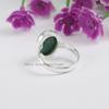 Oval Malachite Ring, 925 Sterling Silver Green Gemstone Ring