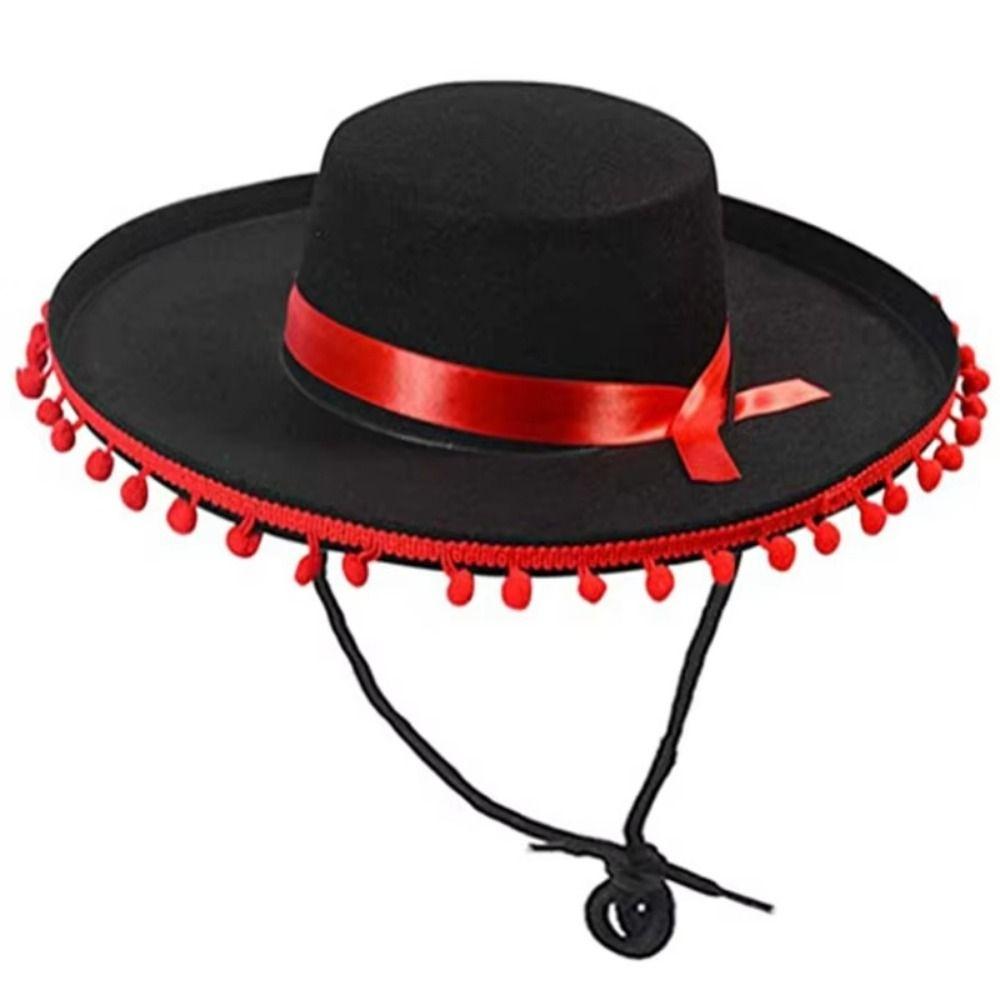 Wide Brim Mexican Hat Costumes Stage Performance Spanish-style Hat Mexican Sombrero Hats Halloween
