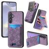 For Samsung Galaxy S25 Case Imprinted Pattern Card Holder Kickstand Leather Back Cover