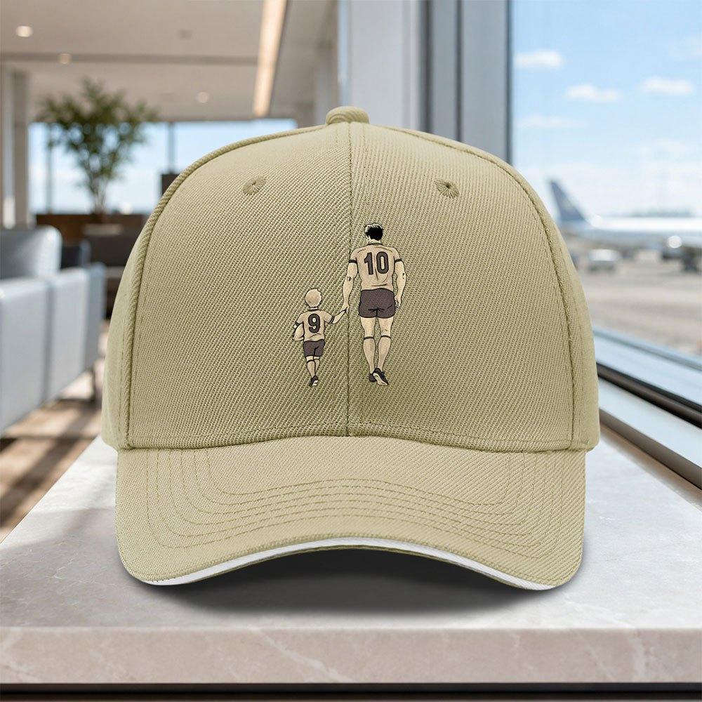 Adjustable Baseball Cap with Father Son Silhouette Pattern Lightweight Unisex Hat for Outdoor Weddings Parties