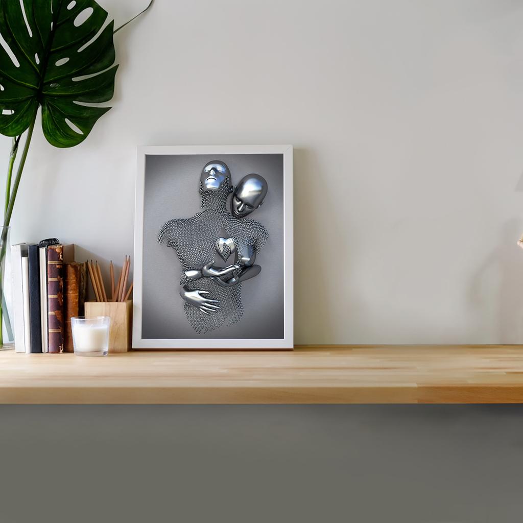 Сердце любви 3D настенный художественный декор металлическая фигурка статуя художественная картина на холсте висит холст картина без рамки