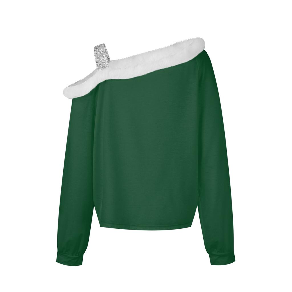 Женские топы с длинными рукавами, свободные пуловеры с рождественским принтом