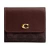 Iconic Coated Canvas And Calfskin Wallet Regular Women's Dark Brown CAT56-B4MPL