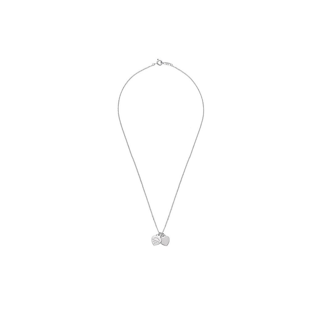 Tiffany И Ко. Tiffany & Co. Мини кулон двойное сердце Серебряное ожерелье Женское ожерелье 22309307