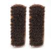 2Pcs Wooden Horsehair Shoe Brushes Leather Care Protecting Oiling Polishing Tool(Type D)