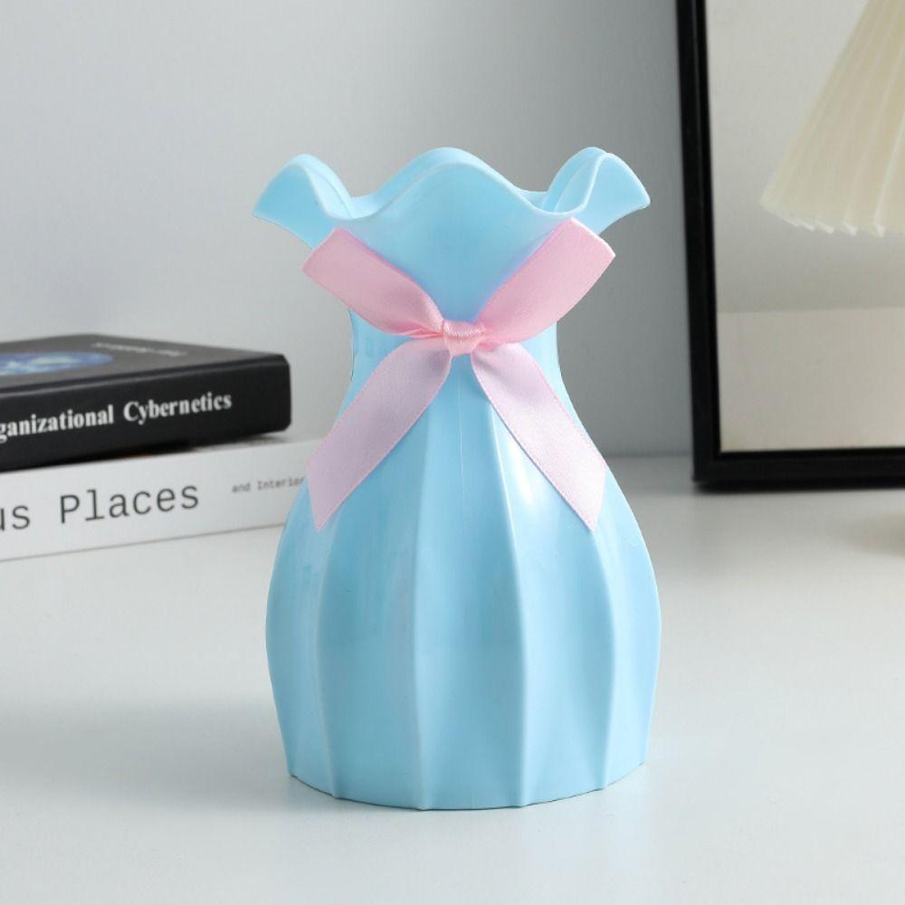 Break-resistant Plastic Colored Vase Plastic Potted Container Ornaments Flower Arrangement