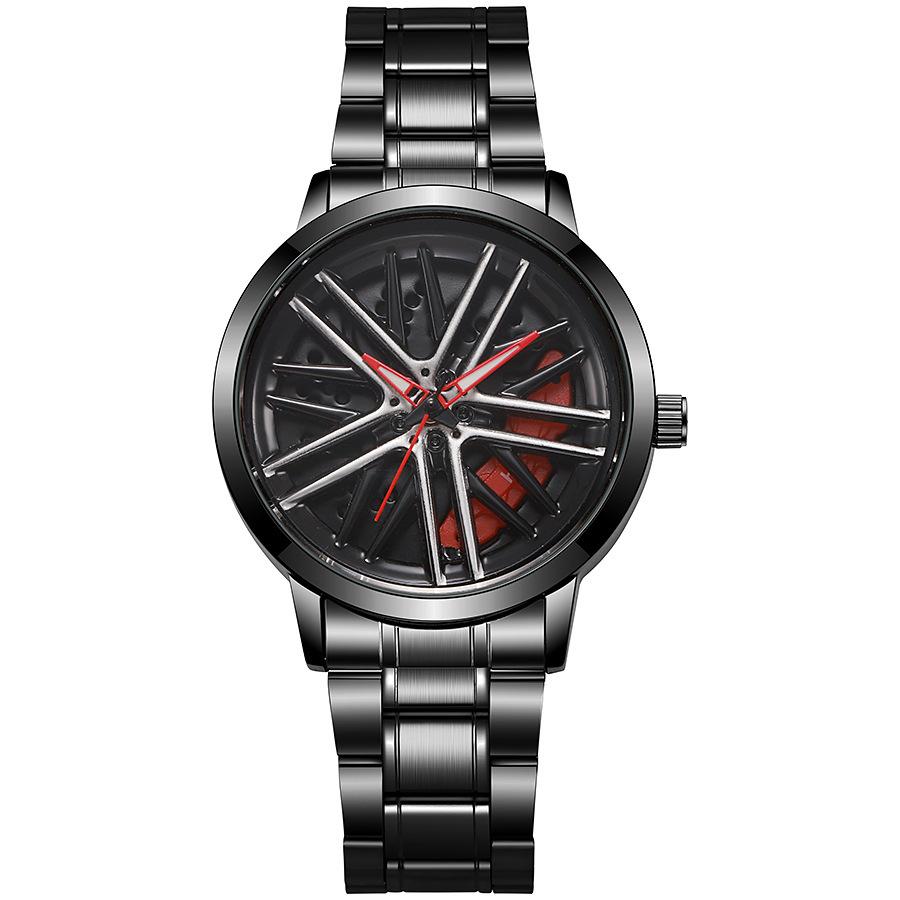 Sports Car Wheel Hub Rotatable Watch Men'S Wheel Quartz Watch Fashion Trendy Men'S Watch
