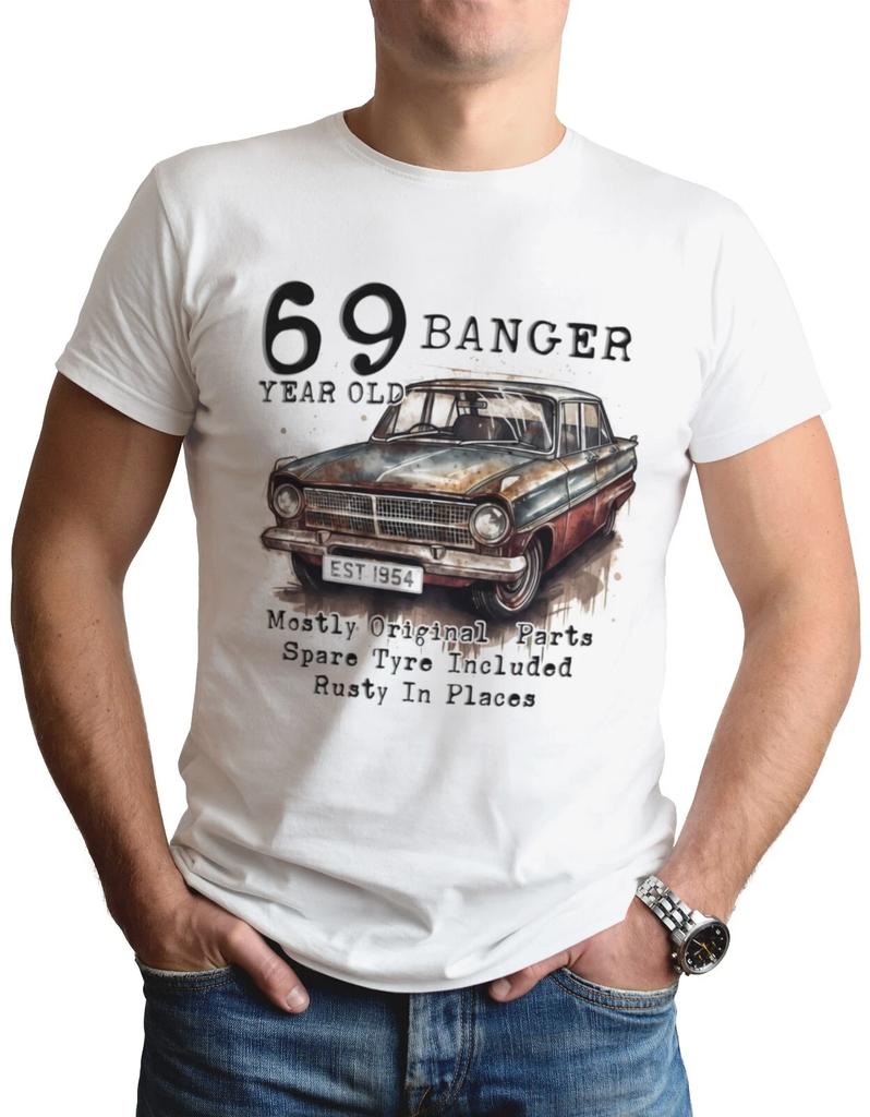 69th Birthday T-Shirt Funny Car Gift 69 Year Old Banger Mens T Shirt Top Tee