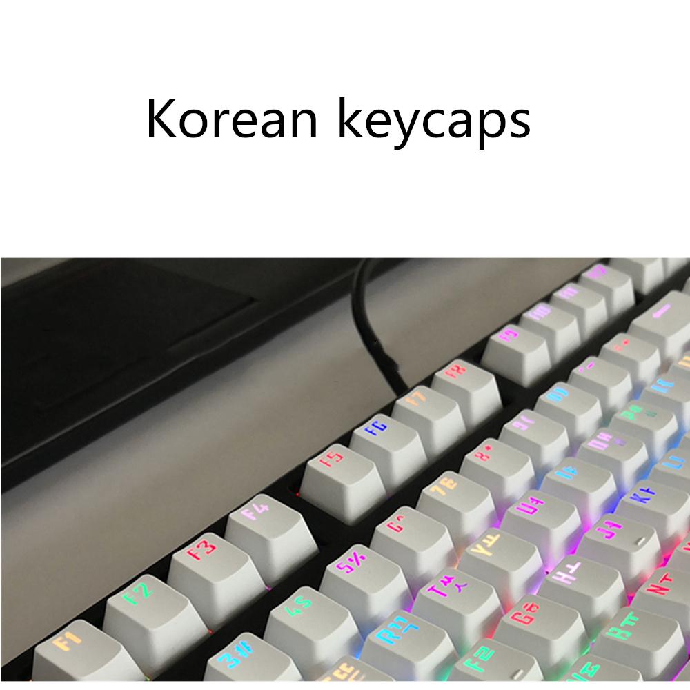 Русская корейская подсветка клавиш 104 / 106 клавиш Профиль OEM Для клавиатуры Cherry Mx Белый Черный Набор DIY Механическая клавиатура Колпачки клавиш
