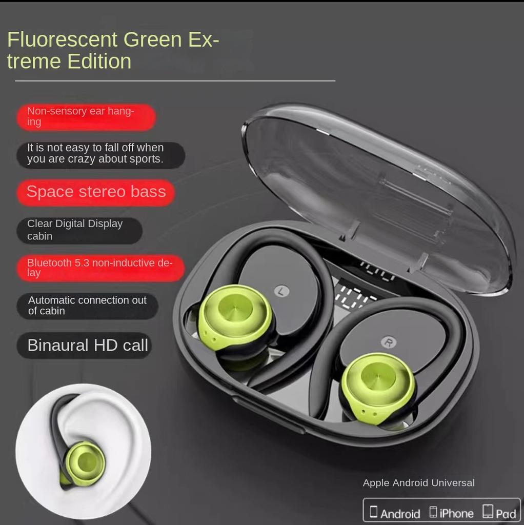Новая обновленная версия Bluetooth-гарнитуры для бега с настоящим беспроводным шумоподавлением и полувкладышной спортивной гарнитурой
