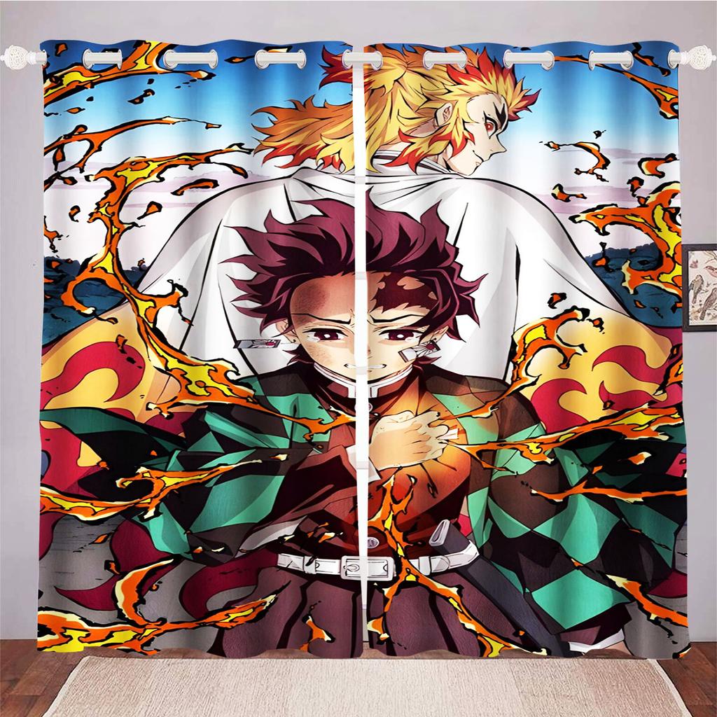 Аниме Гостиная Спальня Шторы Для Гостиной Перфорированные Пыленепроницаемые Затемняющие Шторы Кухня Шкаф Домашний Декор