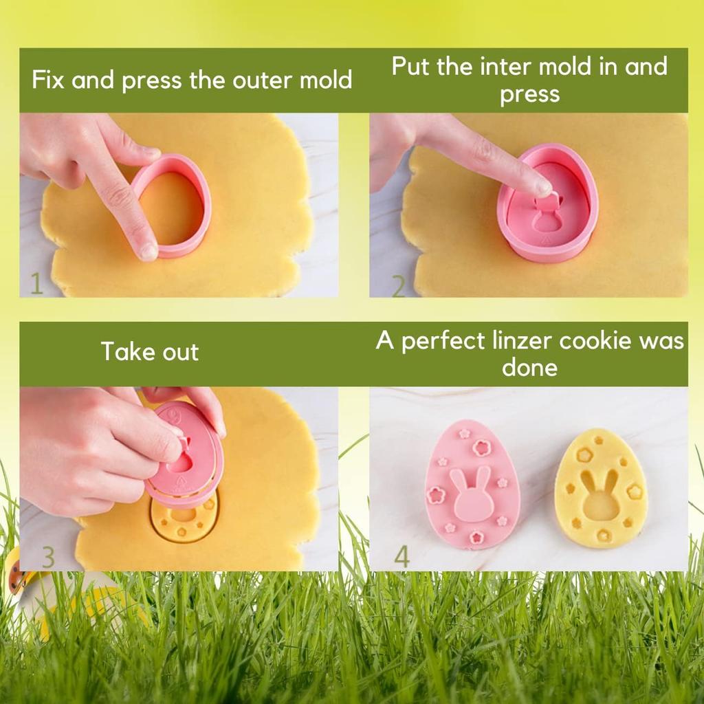 Набор формочек для печенья на Пасху, 9 шт. 3D пластиковые пасхальные яйца штампованные формы Linzer формочки для печенья для пасхальной вечеринки украшения
