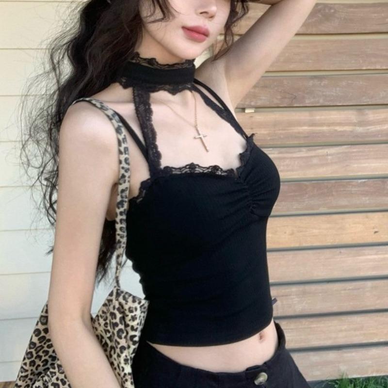 Женский летний топ с открытыми плечами, сексуальный жилет-майка, сексуальный шелковый кружевной топ, облегающий короткий топ Pure Desire