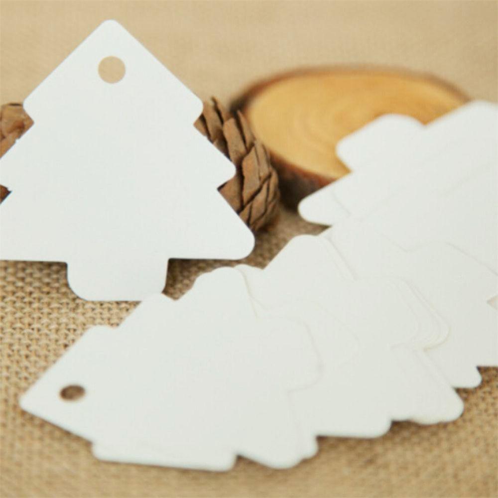 100PCS Kids Party Wedding Christmas Tree Shape DIY Kraft Paper Gift Tag