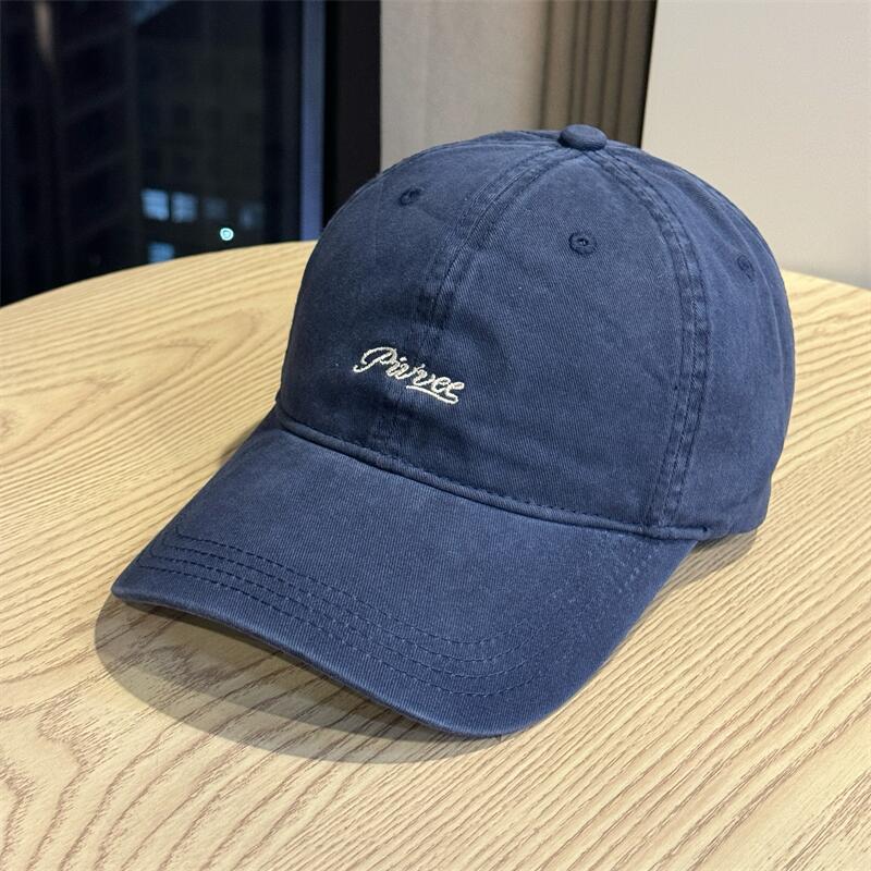 Уличная бейсболка с вышивкой букв для мужчин и женщин, парная, универсальная, для лица, с небольшим широким козырьком, солнцезащитная, модная